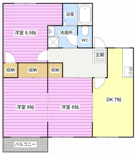 デーリーハイツA棟/B棟【2階】の間取り
