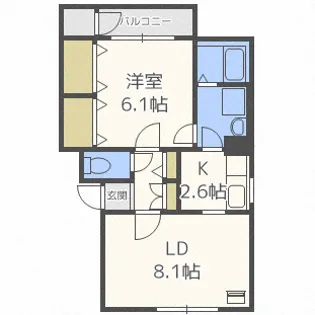 グリーンコースト麻生B【1階】の間取り
