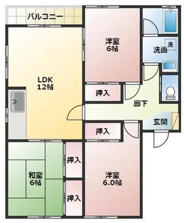 ハイパークK J棟【2階】の間取り