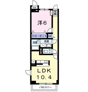 クイーンズコートF【1階】の間取り