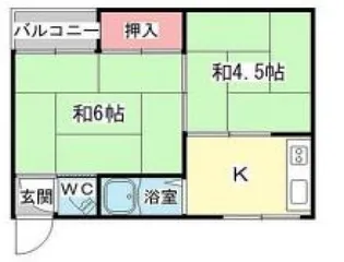 久宝寺コーポラスA棟【1階】の間取り