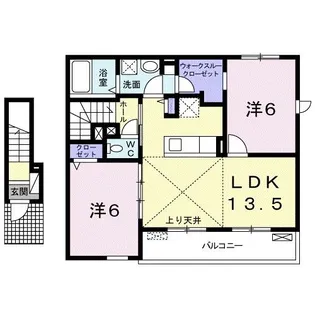広島県三次市十日市南6【アパート】の間取り