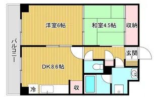 アクシス駅南ウエスト【6階】の間取り
