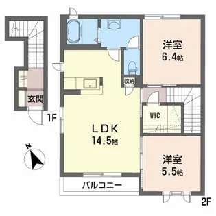 シャーメゾンエピナール A棟【2階】の間取り