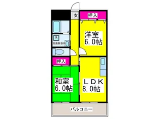 シャルム香ヶ丘【4階】の間取り