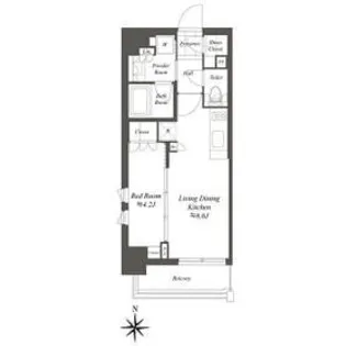 クレストコート白金高輪【8階】の間取り