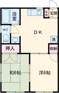 グリーンカサマハイツ【1階】の間取り