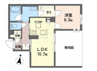 シャーメゾン ソ・ラ・ナ【1階】の間取り