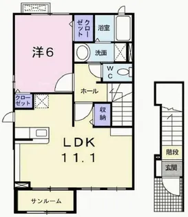 パニエ・ド・フルールIIA【2階】の間取り