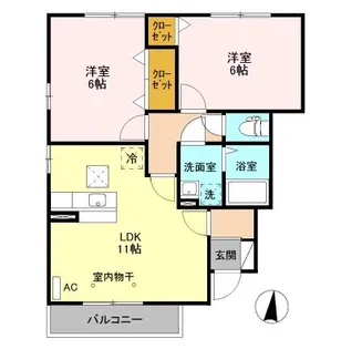 ライネスハイム A【1階】の間取り