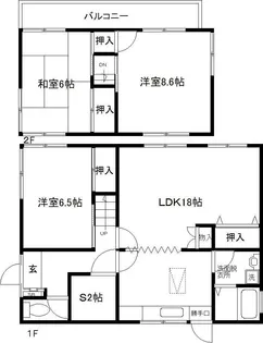 宮城県仙台市太白区人来田1【一戸建】の間取り