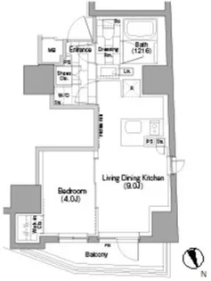 ザ・パークハビオ品川戸越【13階】の間取り