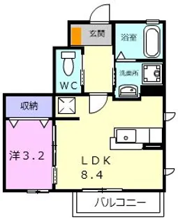ヴィラ陽里(ヒカリ)【1階】の間取り