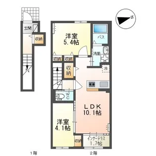 山形県東根市四ツ家1【アパート】の間取り