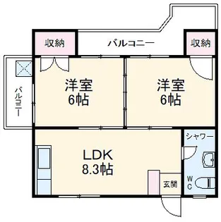 楚辺ハイツ【4階】の間取り