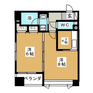 グランビュー晩翠通【8階】の間取り