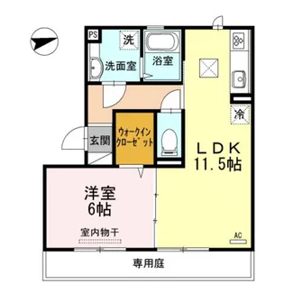 シエル大通【1階】の間取り
