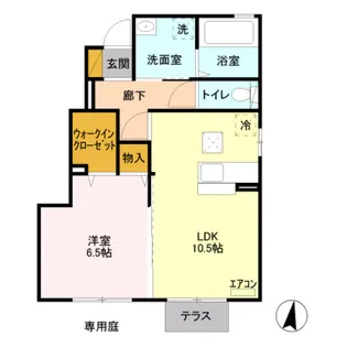 ディアコート駒生A【1階】の間取り