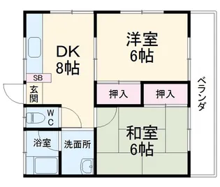 パンション・ホワイト【1階】の間取り