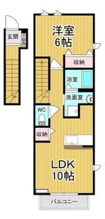 シャン・ド・フルールI【2階】の間取り