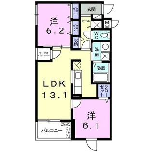 エムロード【5階】の間取り