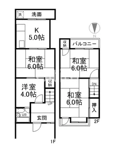 京都府京都市伏見区醍醐南里町【一戸建】の間取り