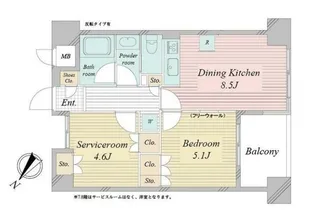 アクティ東仲通り【3階】の間取り