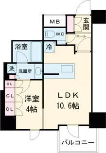 レジディアタワー目黒不動前【13階】の間取り