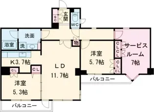 レジディア文京音羽【2階】の間取り