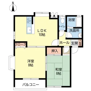 メリーカーサB【2階】の間取り