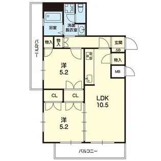 ヒルクレストフォーエス水前寺【3階】の間取り