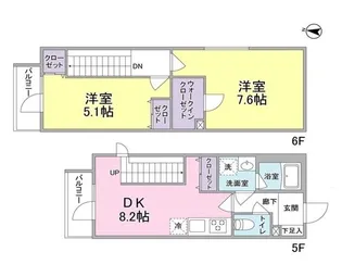 レジディア文京小石川【5階】の間取り