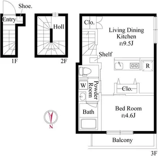 ウッドクレスト荒川レジデンス【3階】の間取り