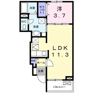 フローラルコート U・III【1階】の間取り