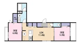 グラース等々力【1階】の間取り
