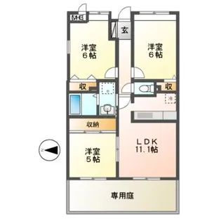 プリュクレール【1階】の間取り