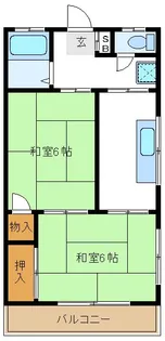 コーポ一ツ家【2階】の間取り