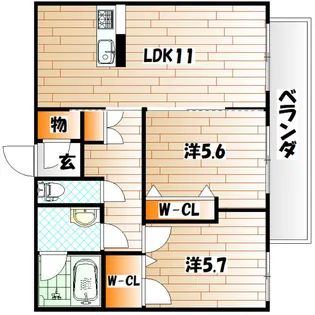 シャーメゾン優蒼の杜 弐番館【3階】の間取り