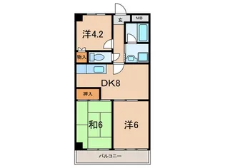 サンパーク鈴蘭【1階】の間取り
