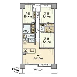 イーストパークス大島・セントラルスクエア【6階】の間取り