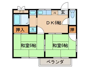 洛西ハイツ【2階】の間取り