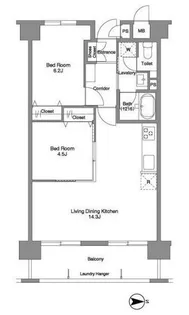 コンフォリア芝浦II【2階】の間取り