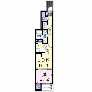 ヴィヴァレス西明石【1階】の間取り