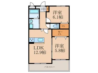 エル・デ・ルポ小倉東【2階】の間取り