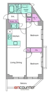 レジディア根岸【2階】の間取り