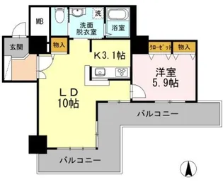 品川シーサイドビュータワー II【7階】の間取り