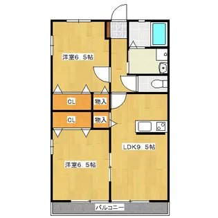 エアフォルクII【2階】の間取り