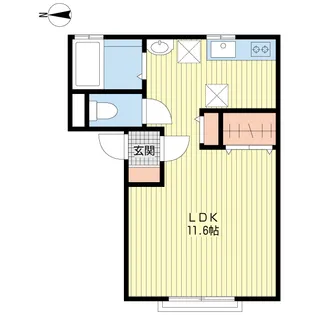 アポロック黒石【1階】の間取り