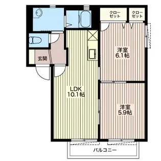 バリュージュ近藤B【2階】の間取り