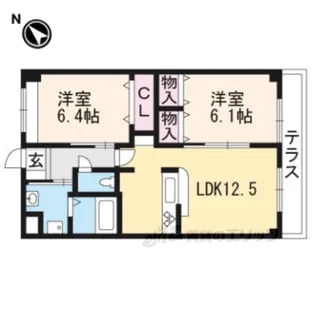 パークサイドシャトー:エイト【3階】の間取り